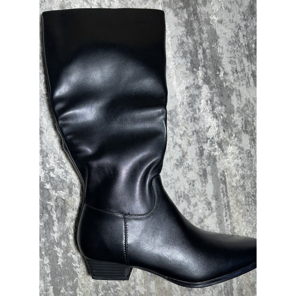 Black Knee-High Boots for Women 'Coutgo' Square toe‎ chunky heel Size 7 NIB